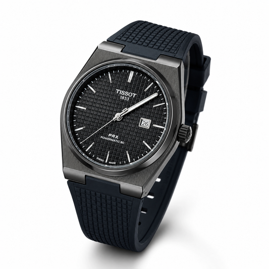 All Black PRX Silicon Strap Watch