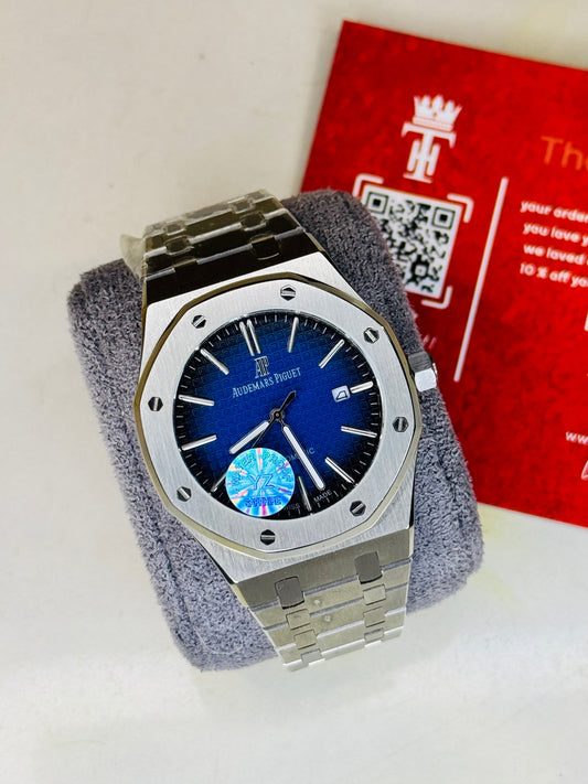 AP Super Clone Silver Sapphire Waffle Royal Oak Watch