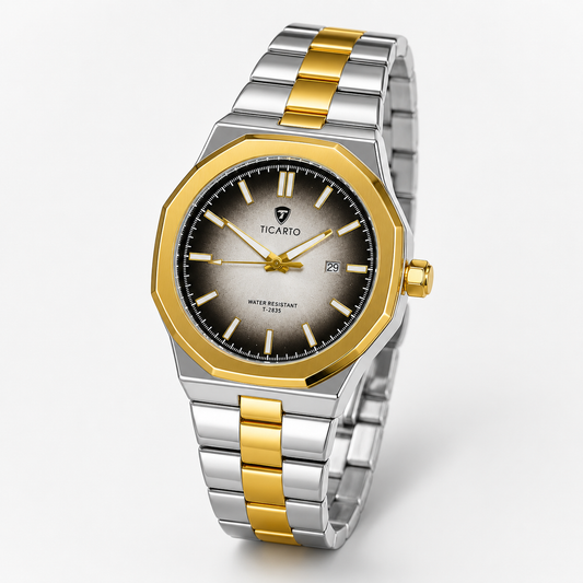 Two Tone White Dial Ticarto Nautilus Watch