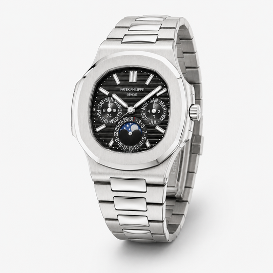 Silver Black Chronograph Automatic Nautilus Super Clone Watch