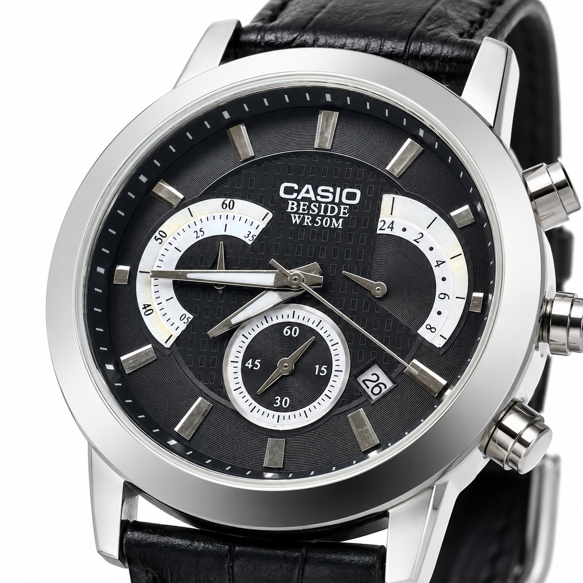 All Black Beside Chronograph Watch