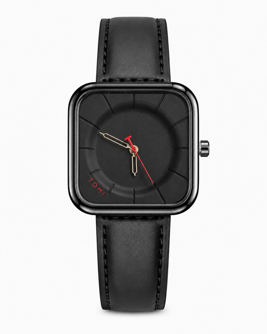 Tomi Square Black Dial Watch