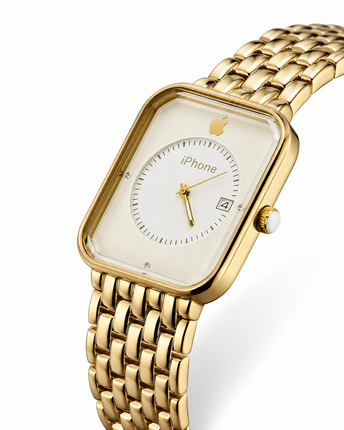 Gold White Apple Seamer Platinum Watch