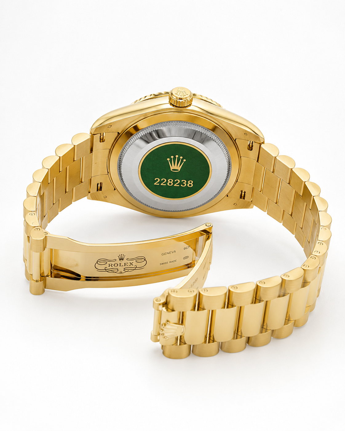 Day Date Gold Emerald Dial Automatic Super Clone Watch