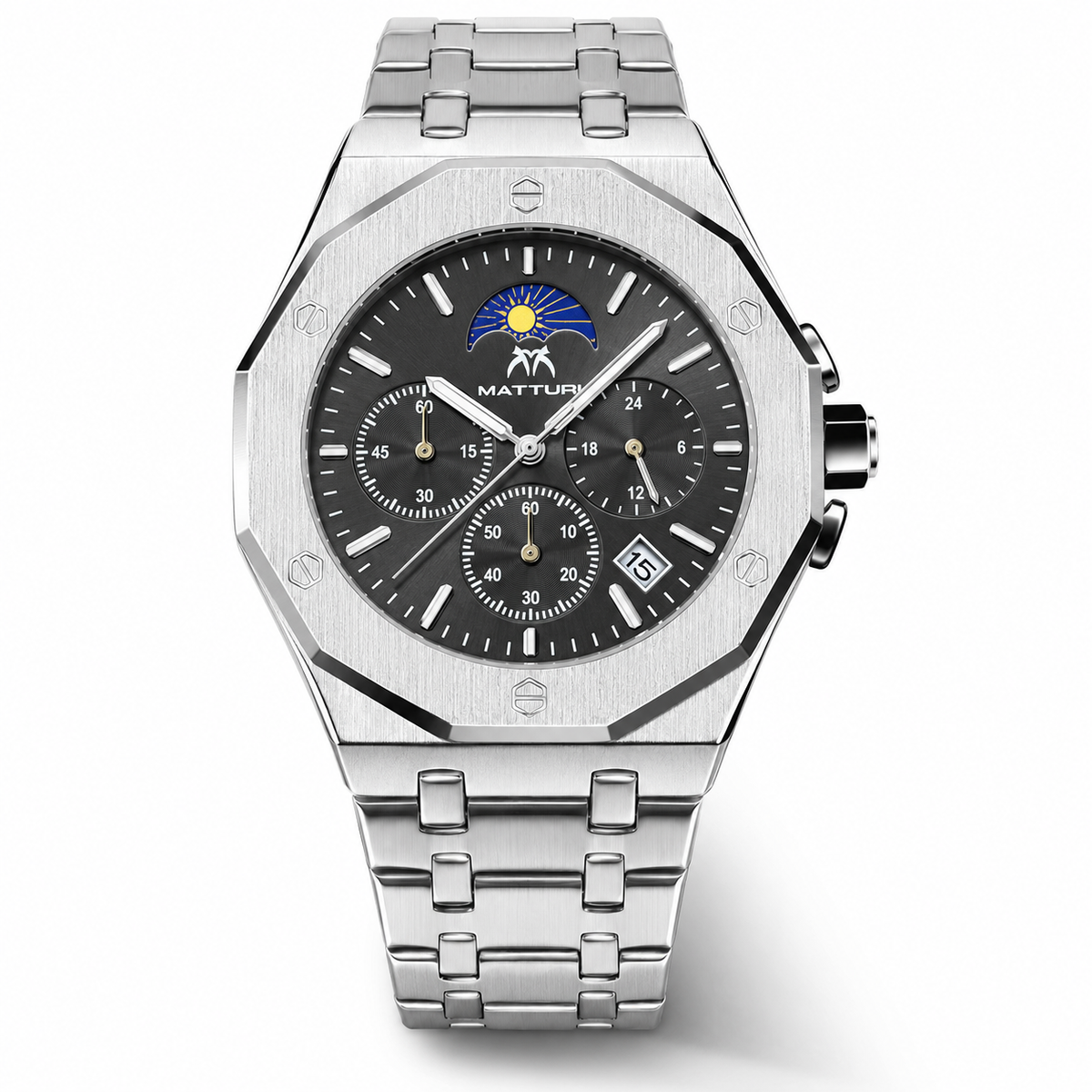 Royal Oak Silver Grey Chronograph Waterproof Watch
