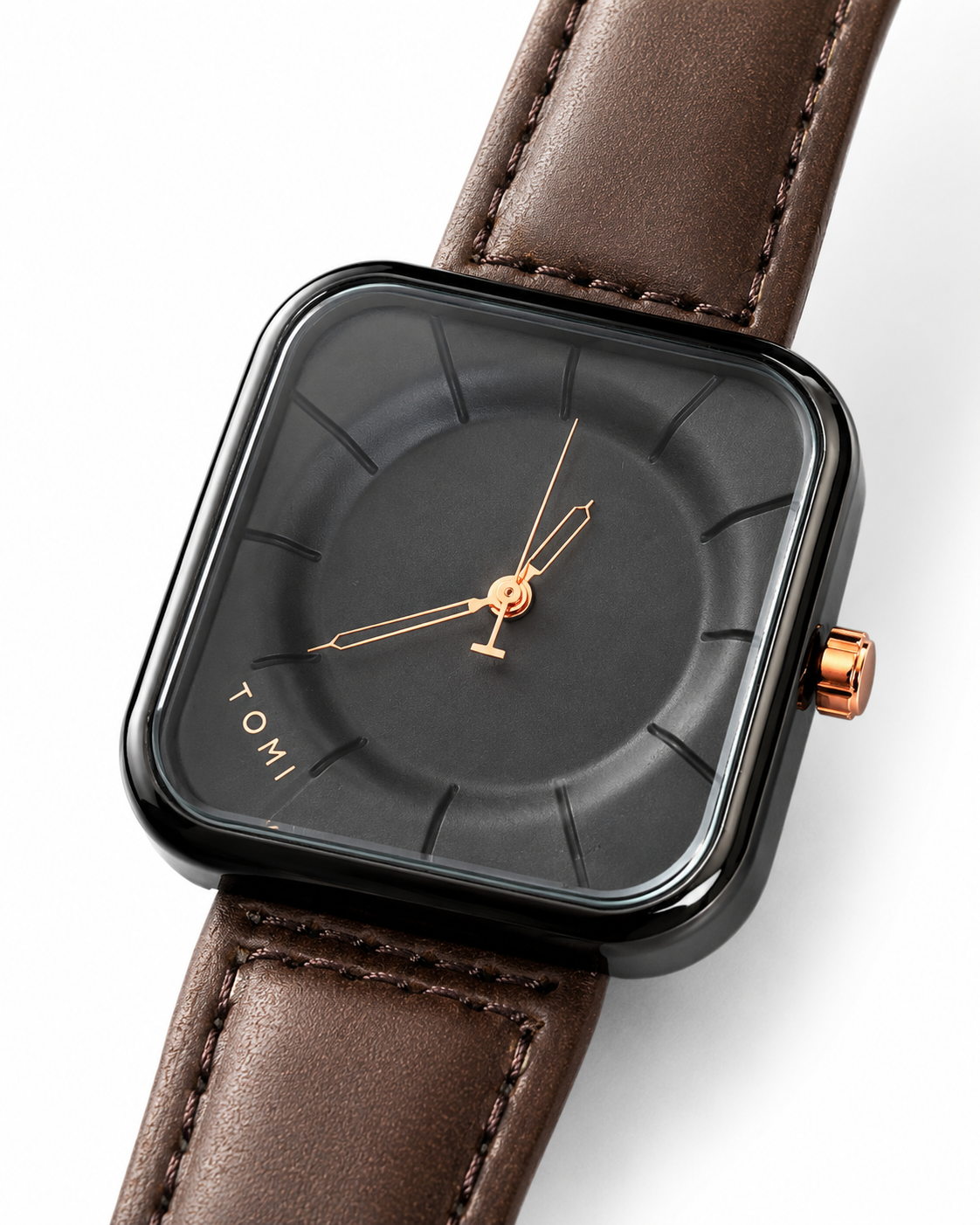 Tomi Coffee Black Square Dial Watch