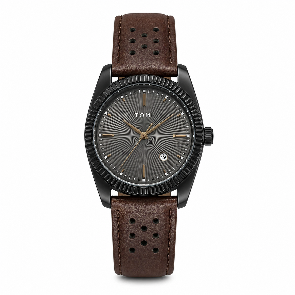 Tomi Brown Black Jaguar Dial Watch