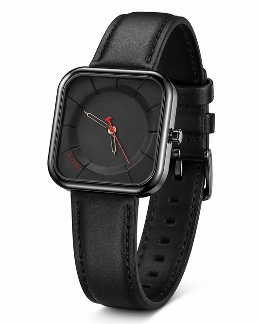 Tomi Square Black Dial Watch
