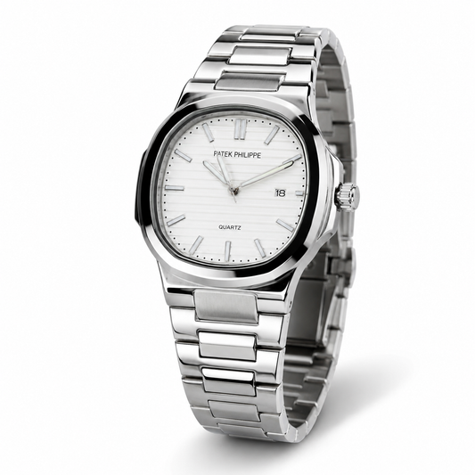 Silver White Nautilus Premium Watch