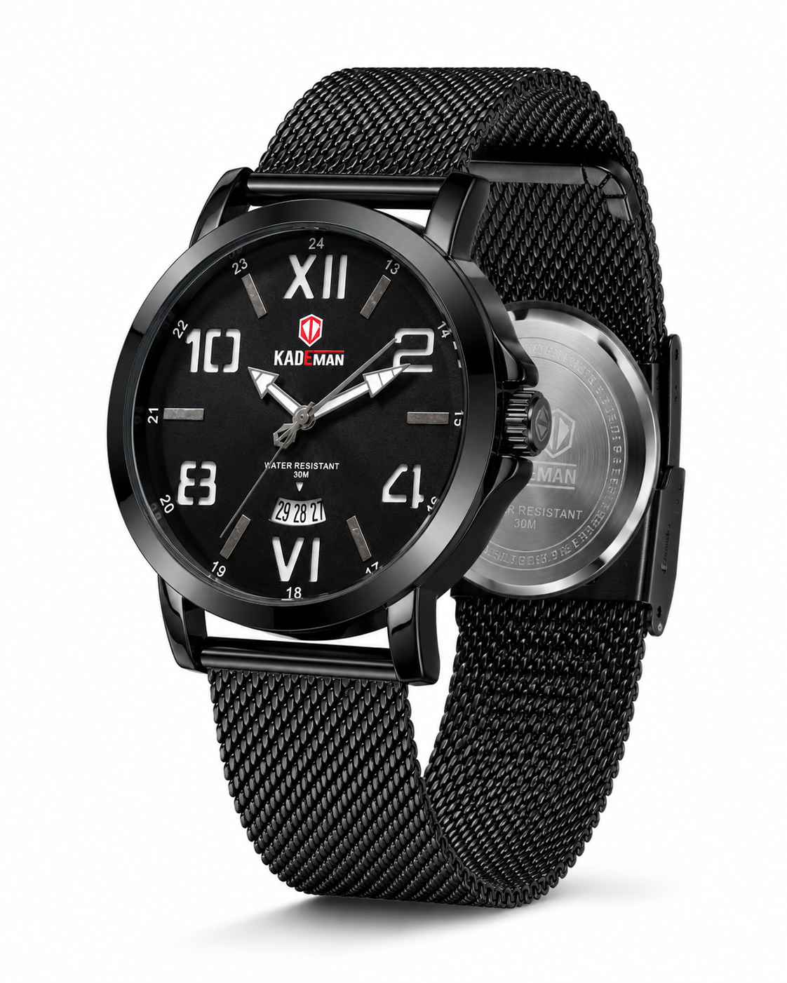 Kademan Black Mesh Premium Watch
