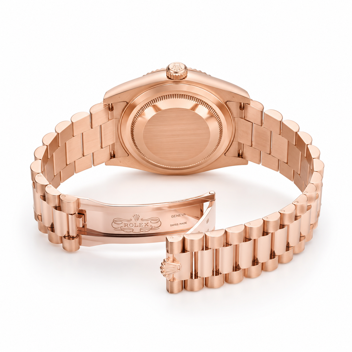 Day Date Rose Gold Black Marble Dial Automatic Super Clone Watch