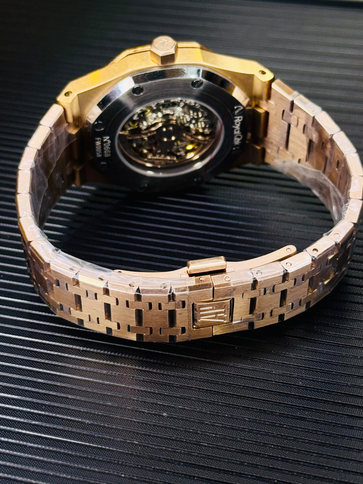Copper Black Automatic Skeleton Dial Super Clone Watch