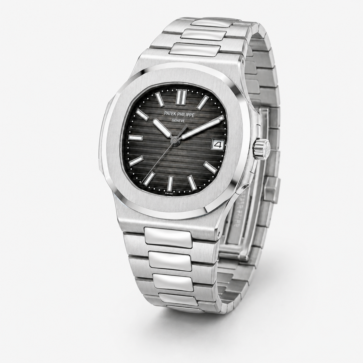 Silver Grey Automatic Nautilus Super Clone Watch
