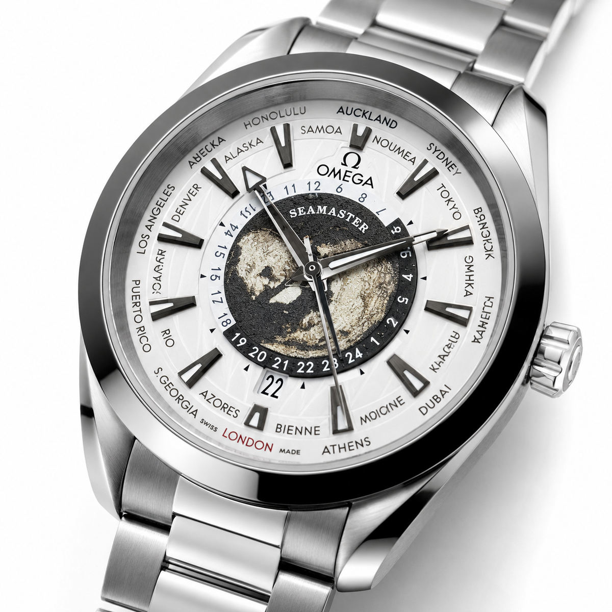 Silver White Earth Face Aqua Terra Watch