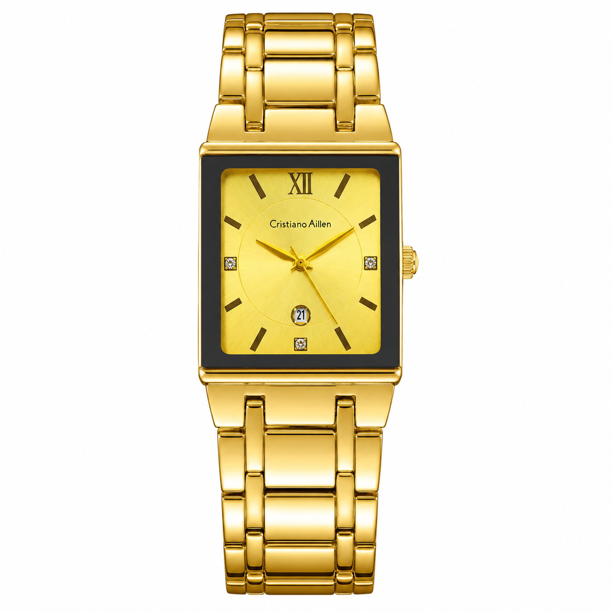 Cristiano Aillen All Gold Square Watch