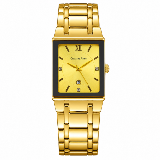 Cristiano Aillen All Gold Square Watch