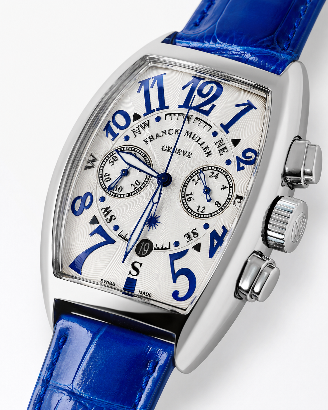 Frank Muller Blue Silver Chronograph Dial Watch