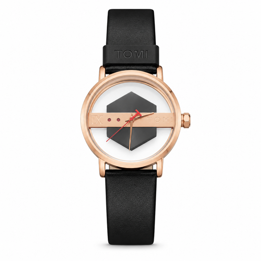 Tomi Black Gold Hexa Dial Watch