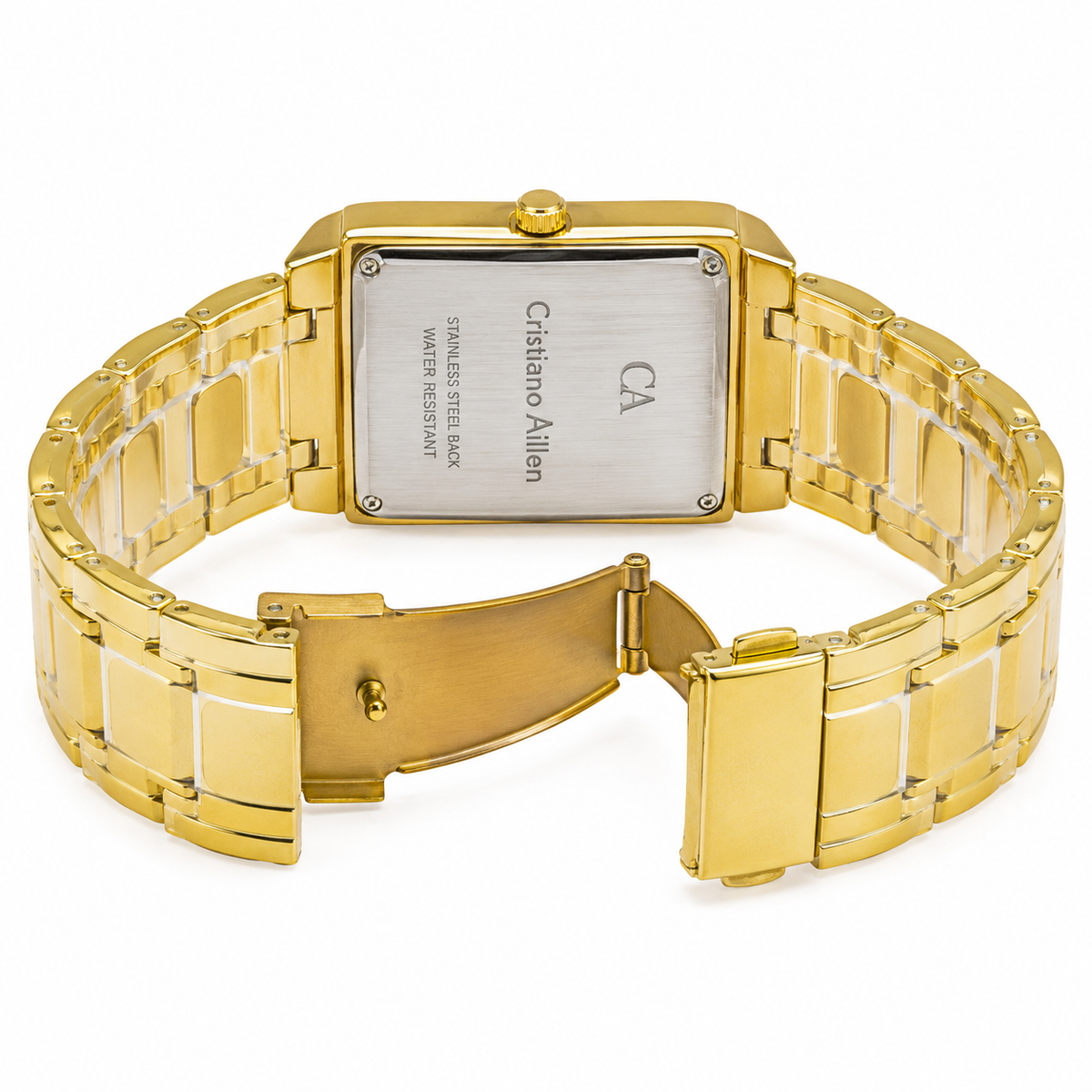 Cristiano Aillen All Gold Square Watch