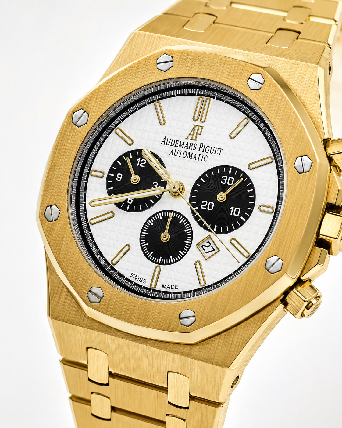 Gold White AP Watch