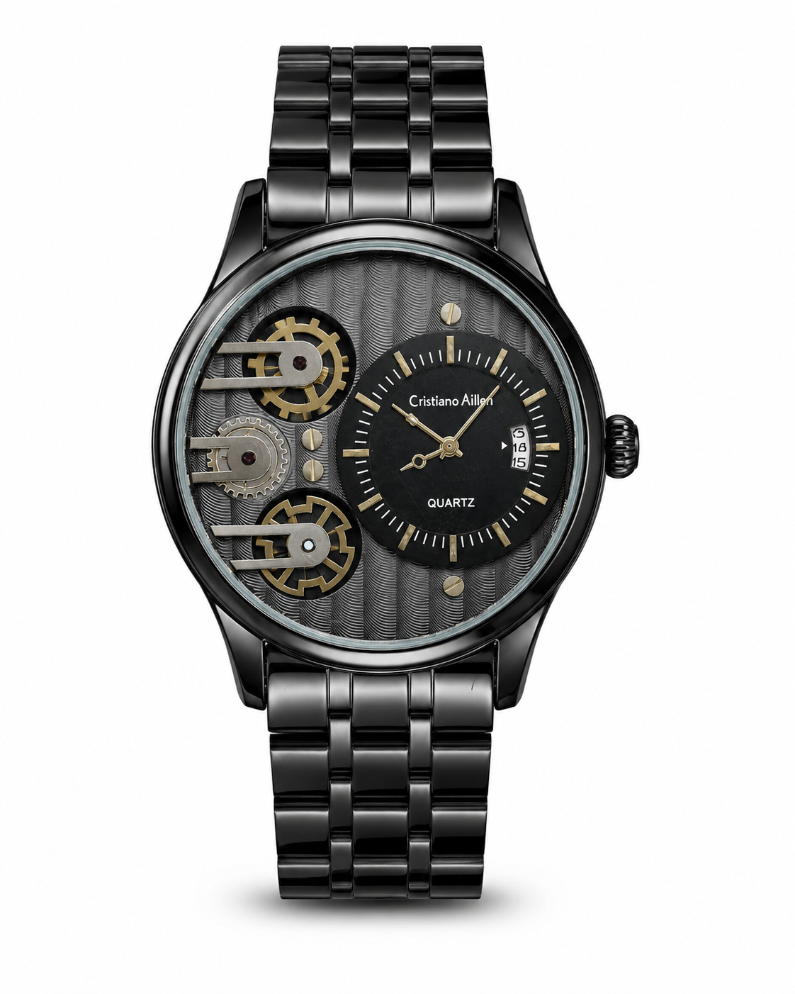 All Black Cristiano Aillen Dual Gear Watch
