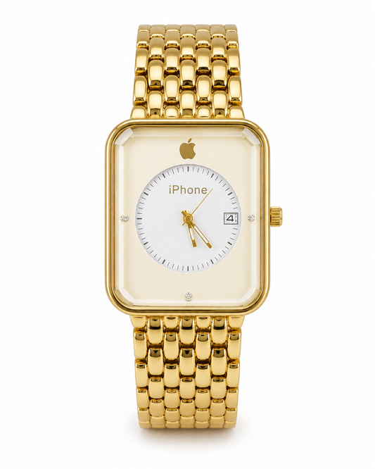 Gold White Apple Seamer Platinum Watch