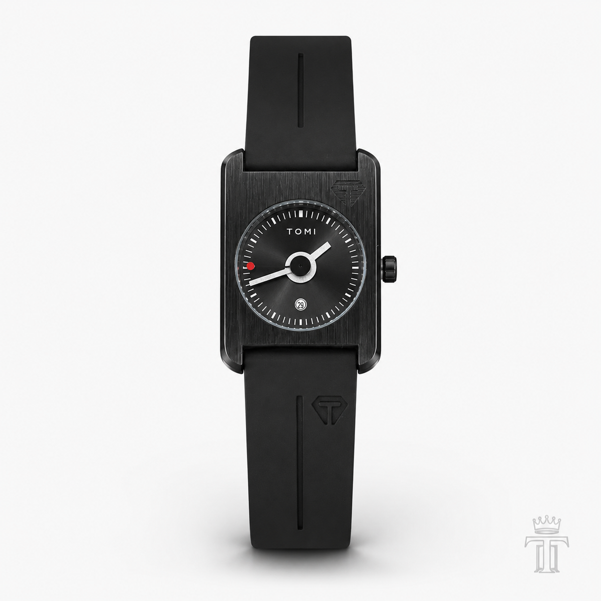 Tomi All Black Tank Magnetic Strap Watch