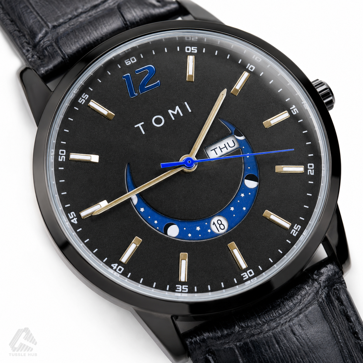 All Black Tomi Crescent Watch