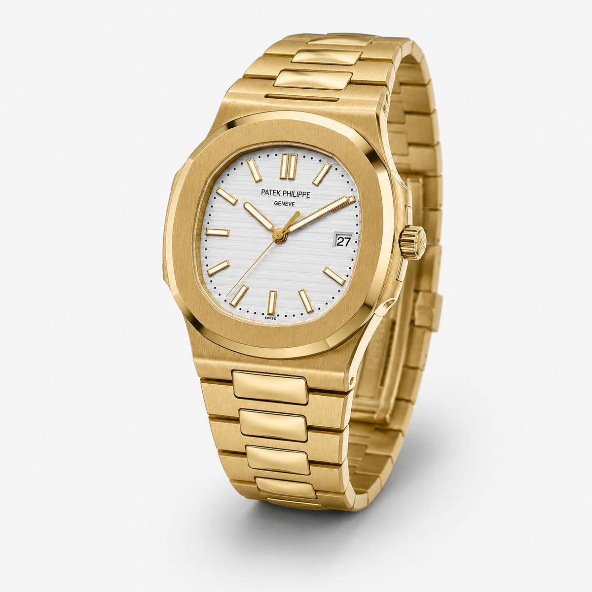 Gold White Automatic Nautilus Super Clone Watch