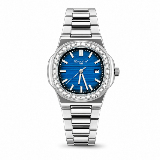 Card Nick Nautilus Silver Ocean Gem Stone Watch