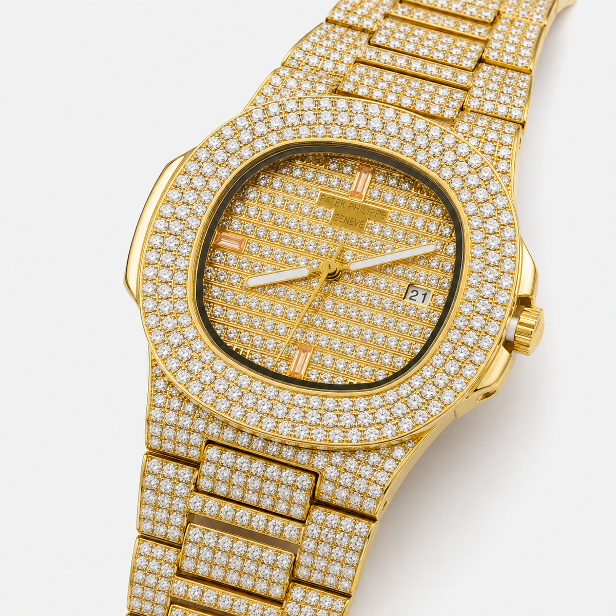 Gold Iced Out PP Branded Premium Watch