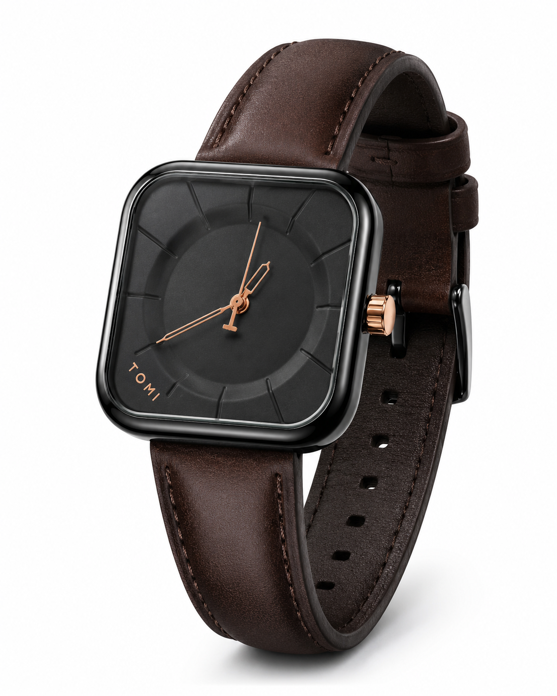Tomi Coffee Black Square Dial Watch