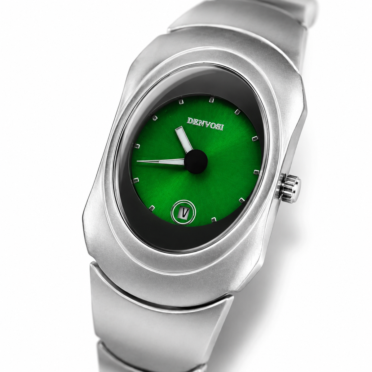 Silver Emerald Matrix Watch