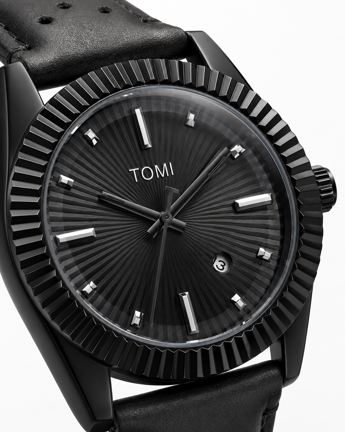 Tomi All Black Jaguar Dial Watch