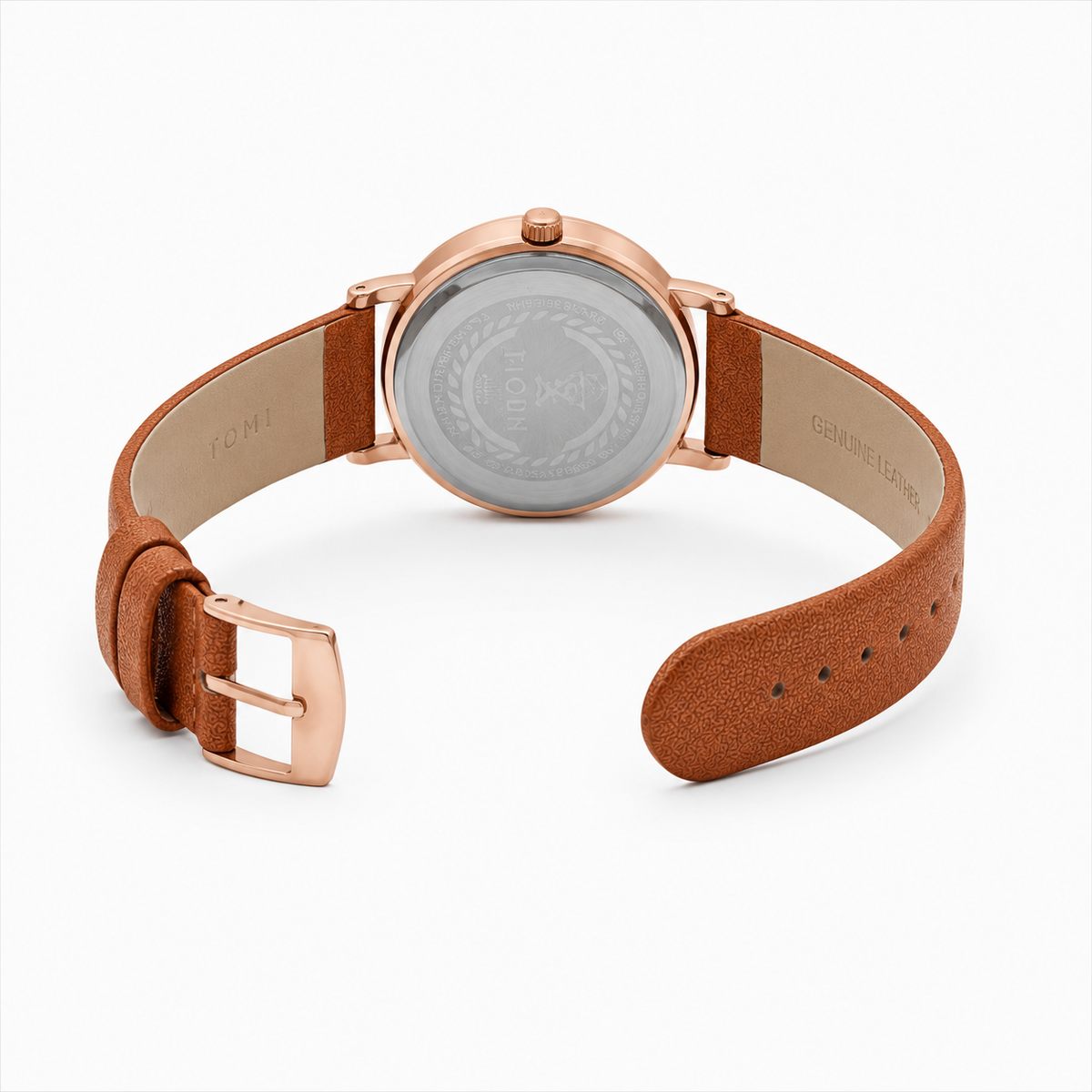 Tomi Brown Gold Hexa Dial Watch