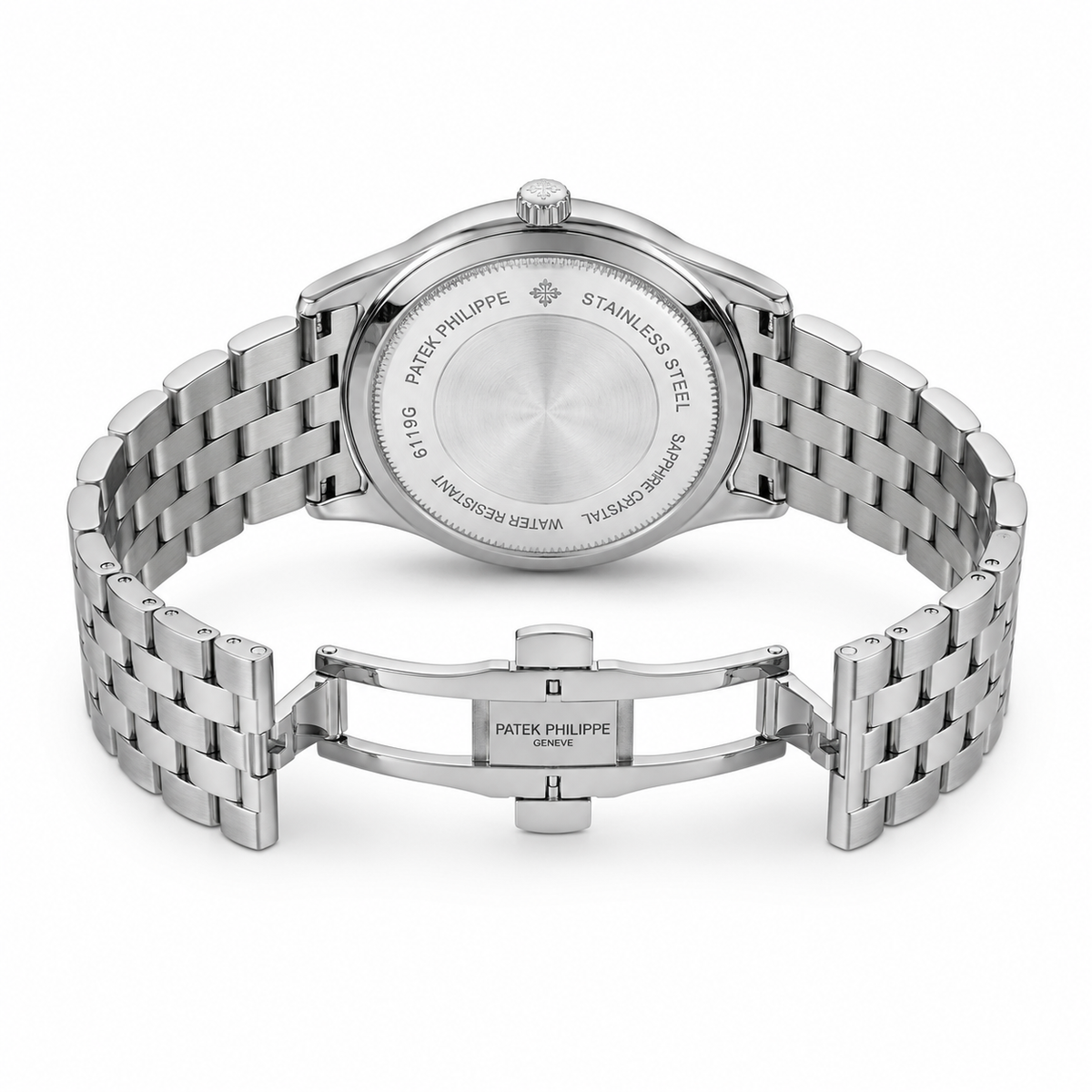 Silver Sapphire Round Smooth PP Watch