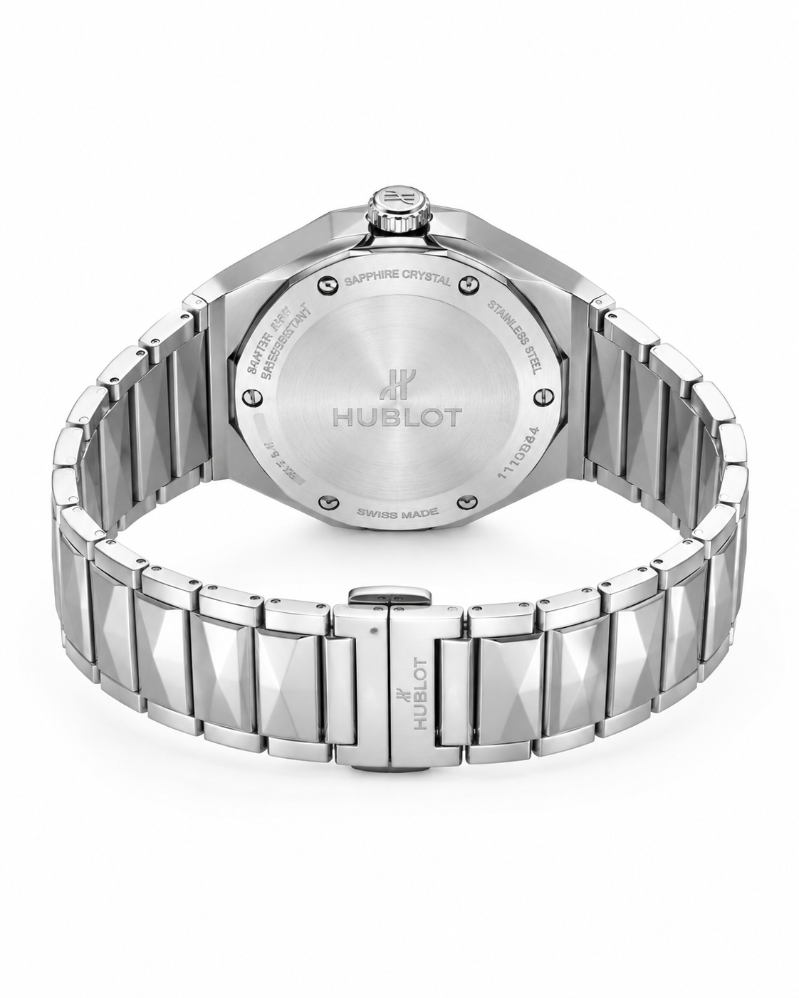 Silver Prism Chain Strapped Brown Hublot Watch
