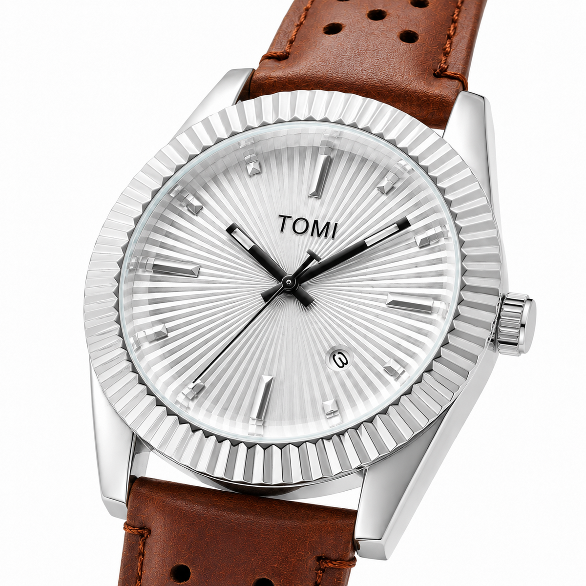 Tomi Brown Silver Jaguar Dial Waterproof