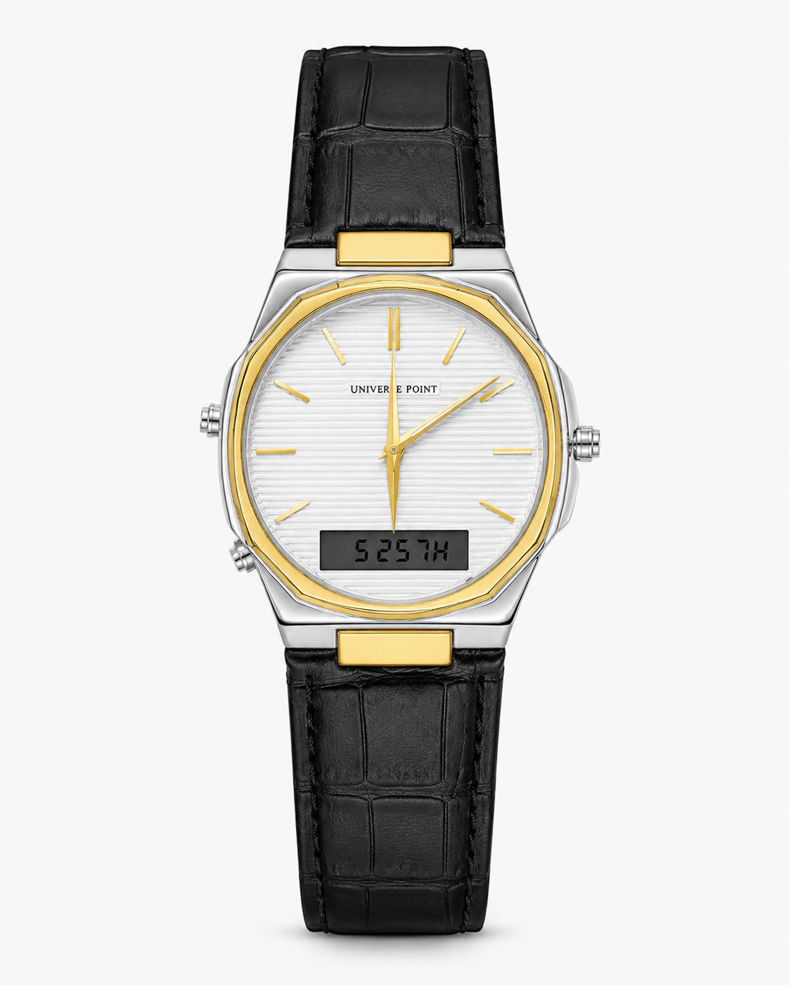 Universe Point Leather Dual Time Watch