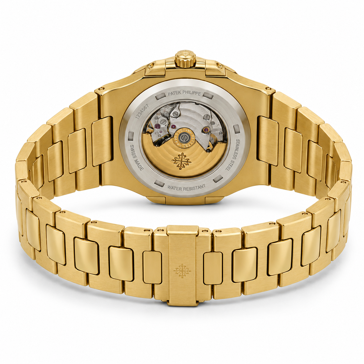 Gold Sapphire Blue Automatic Nautilus Super Clone Watch