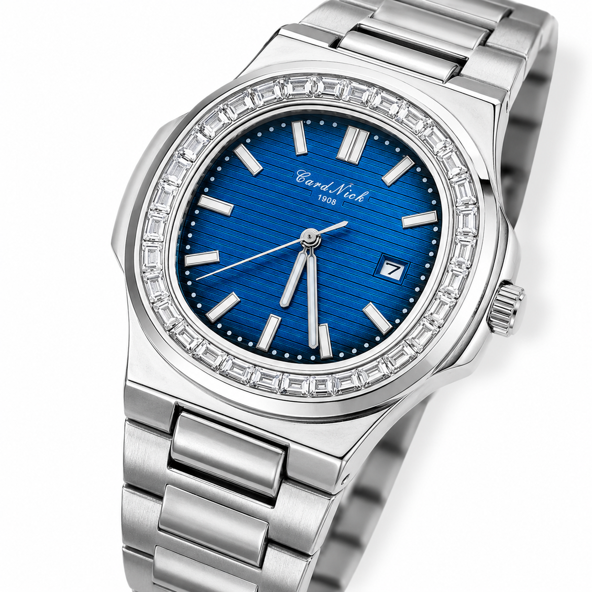 Card Nick Nautilus Silver Ocean Gem Stone Watch