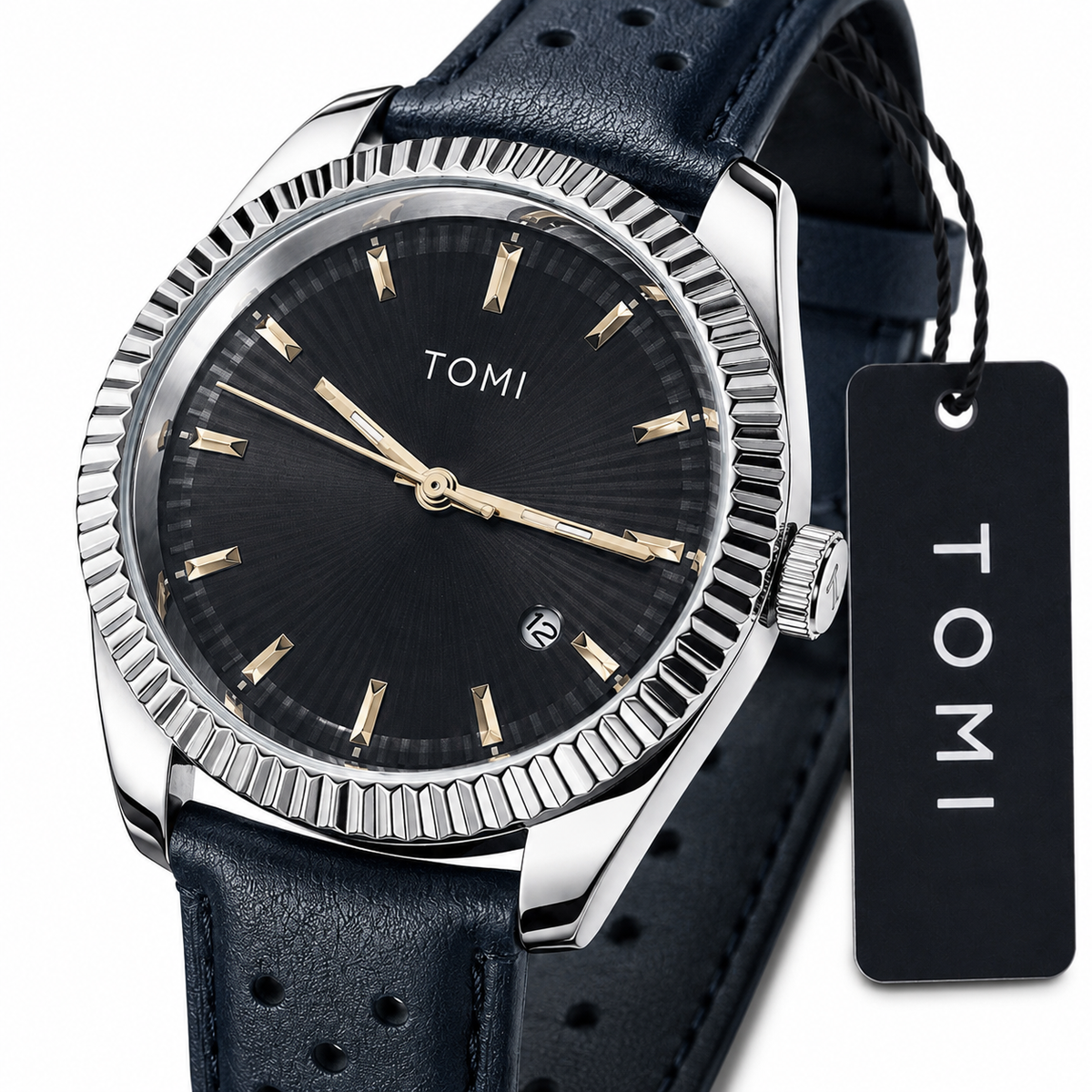 Tomi Navy Silver Jaguar Dial Waterproof