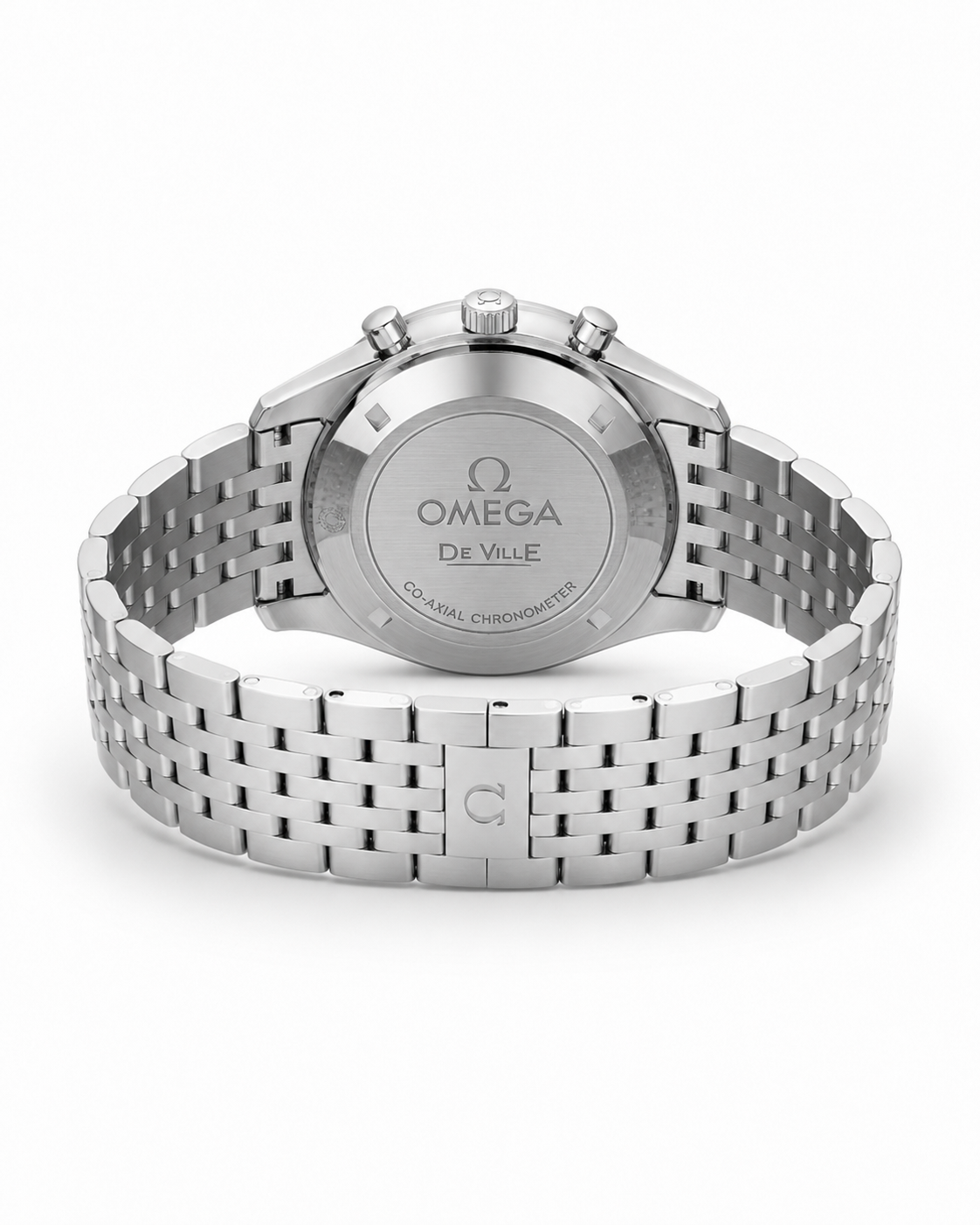 Omega De Ville Silver Black Chronograph Watch