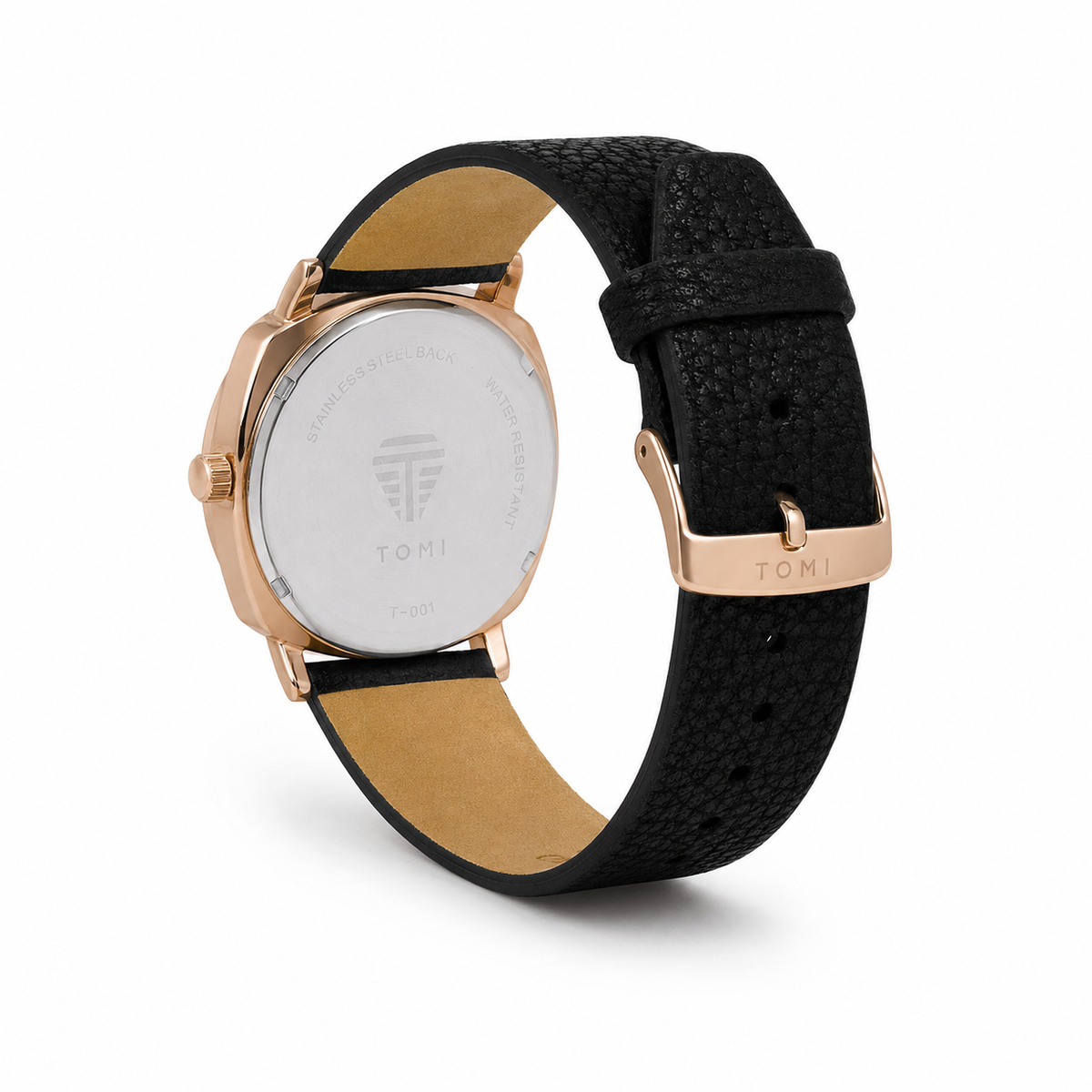 Tomi Black Gold Sleek Dial Watch