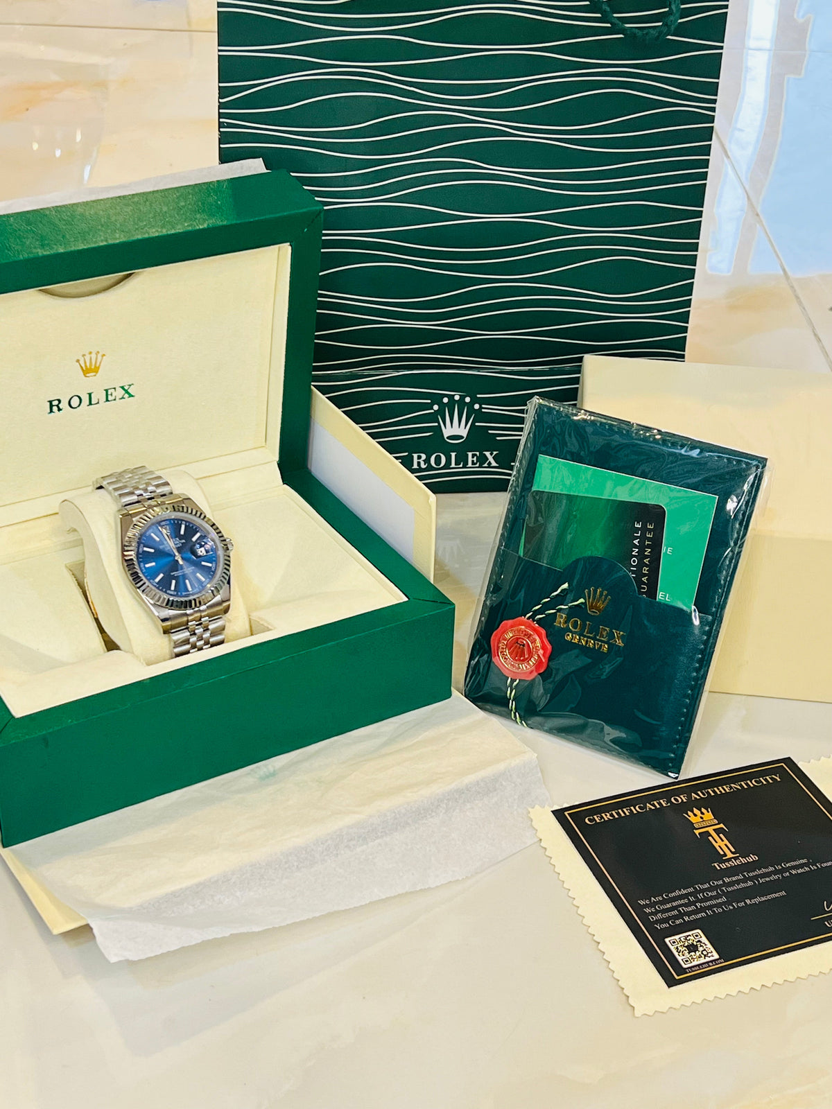 Date Just Silver Blue Dial Quartz Master Clone Watch