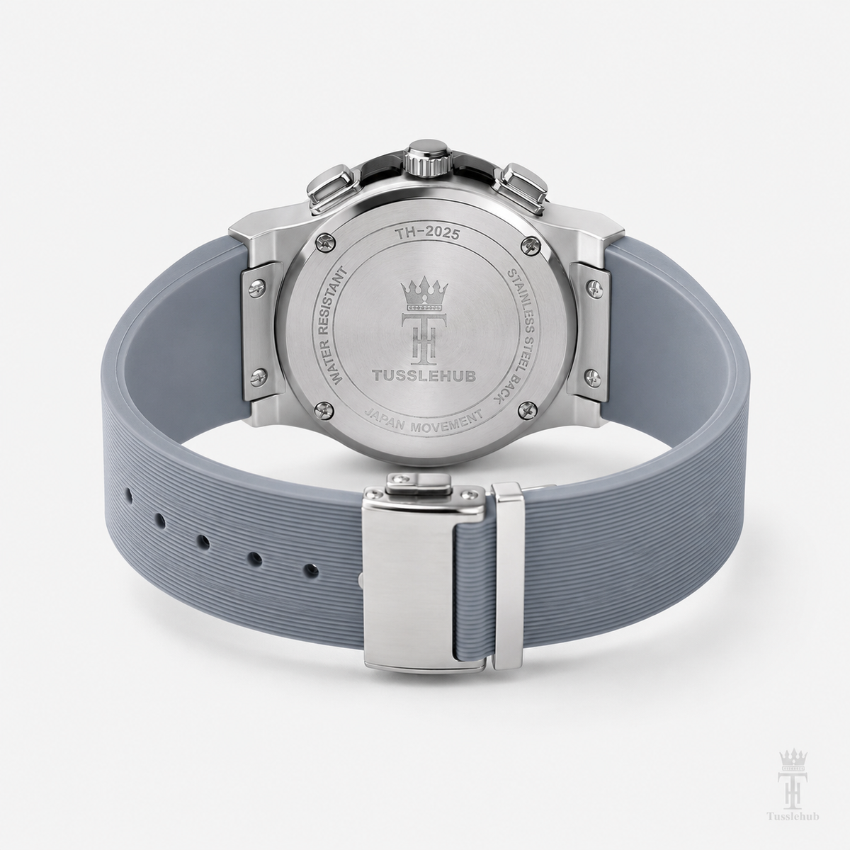 Minimal Ash Grey Hologram Leather Branded Watch