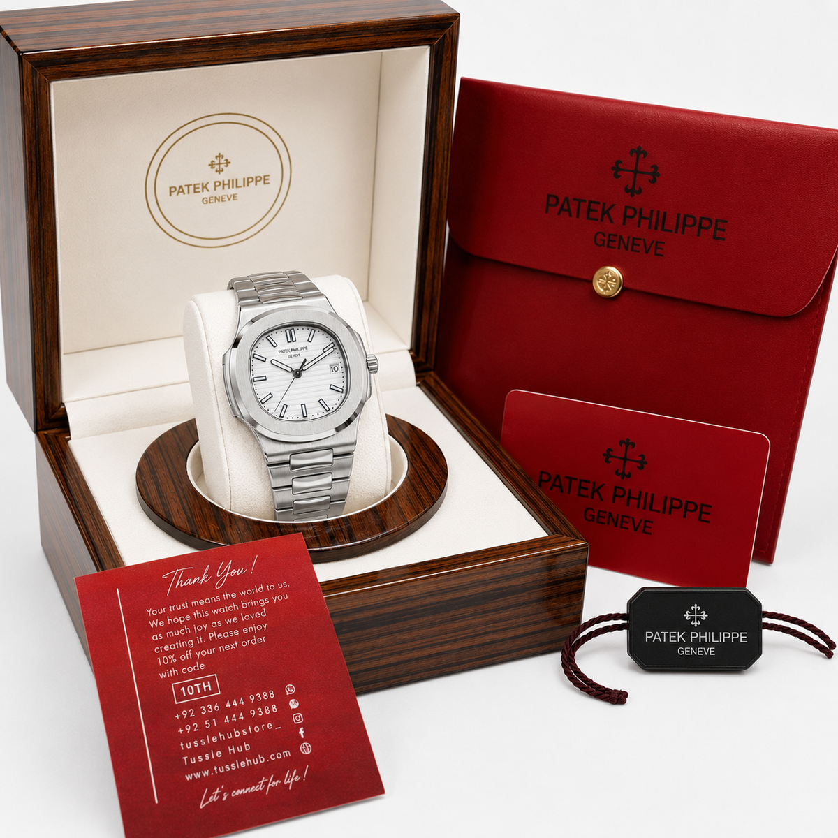 Silver White Automatic Nautilus Super Clone Watch
