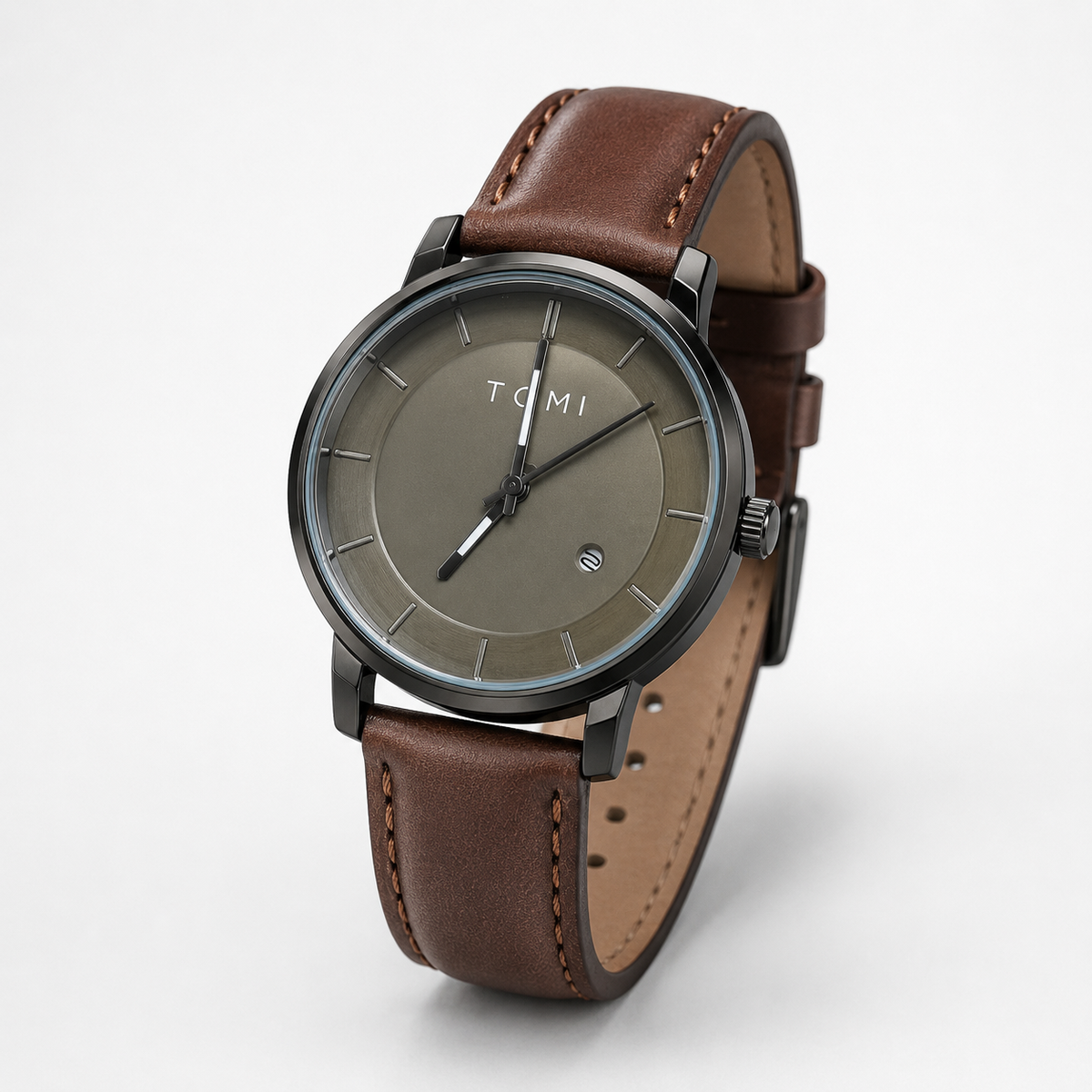 Tomi Brown Black Galaxy Dial Watch