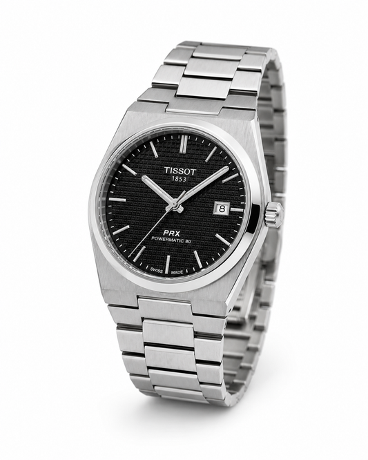 Tissot PRX Silver Black Dial Quartz Watch