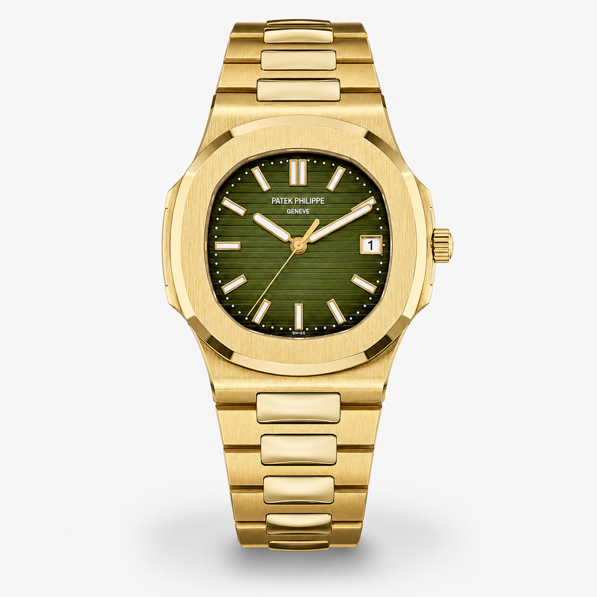 Gold Amazon Green Automatic Nautilus Super Clone Watch